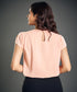 Neck Sharp Pleated Chiffon Pink Top